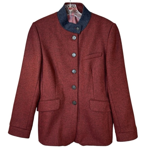 The Barn Classic Timeless Wool Jacket Skirt Set Brass Color Details Womens 36 - Picture 3 of 16